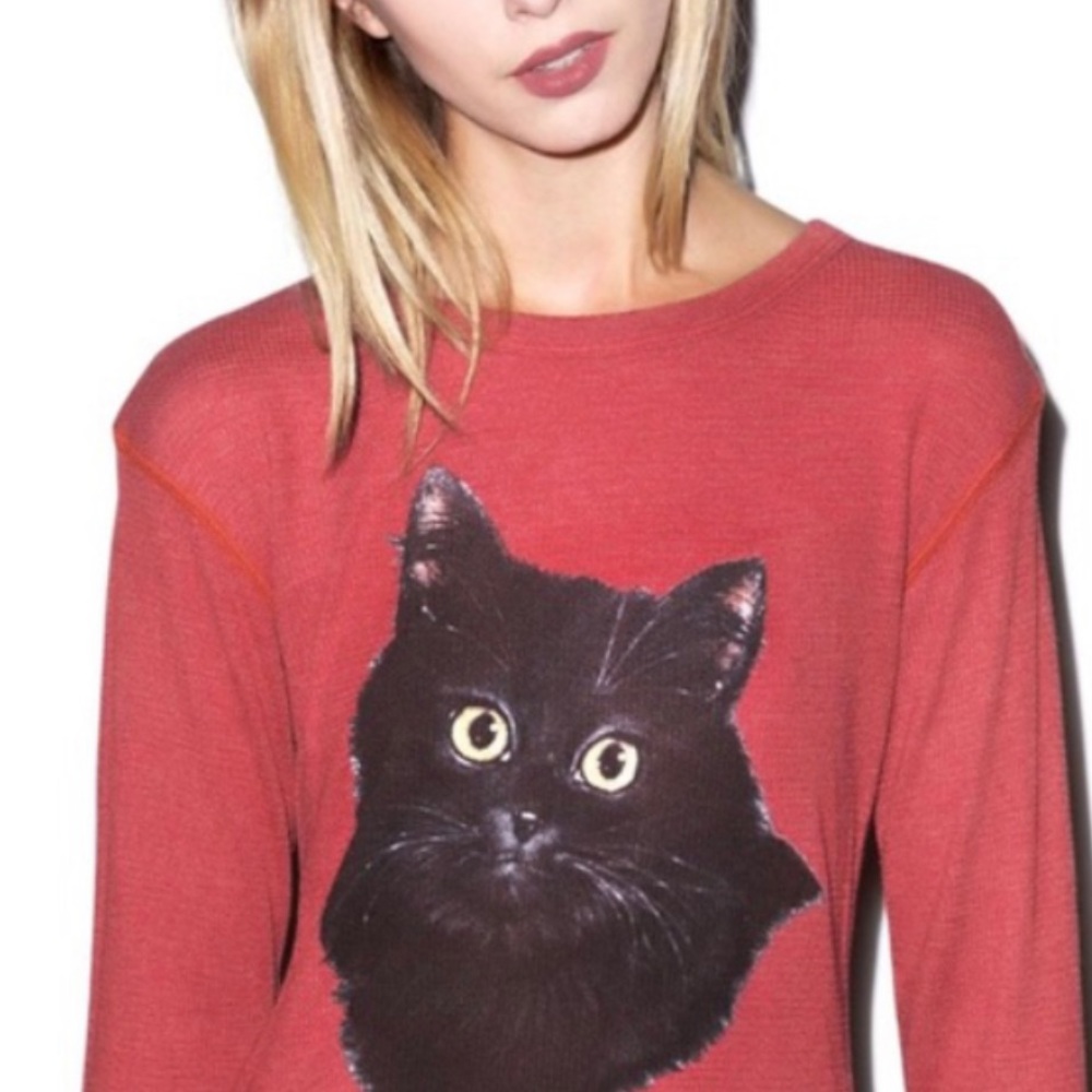 WILDFOX waffle kitten long sleeve